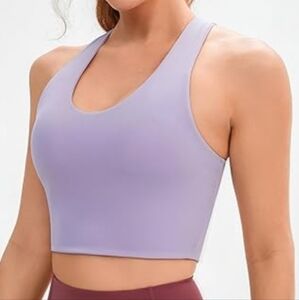 Sports Bras for Women Criss-Cross Back Padded Workout Tank Tops